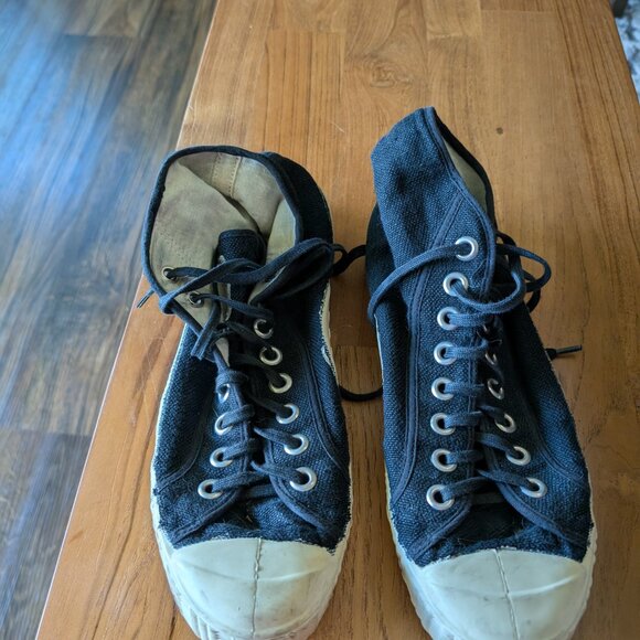 Spalwart Special Mid high-top men's sneakers black linen Made in Europe sz. 43 - Picture 4 of 5